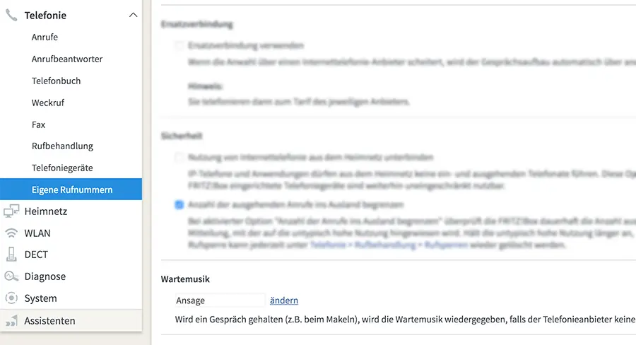 Fritzbox - Wartemusik einrichten