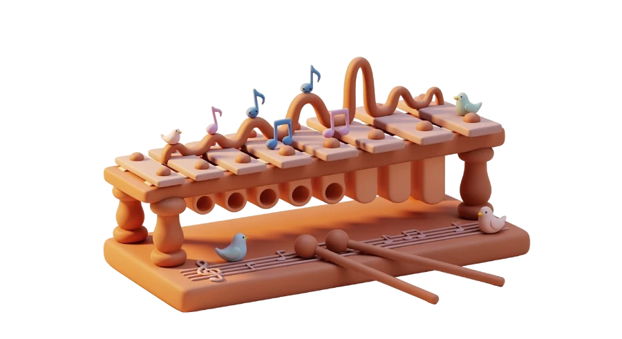 3d xylophon musik instrument