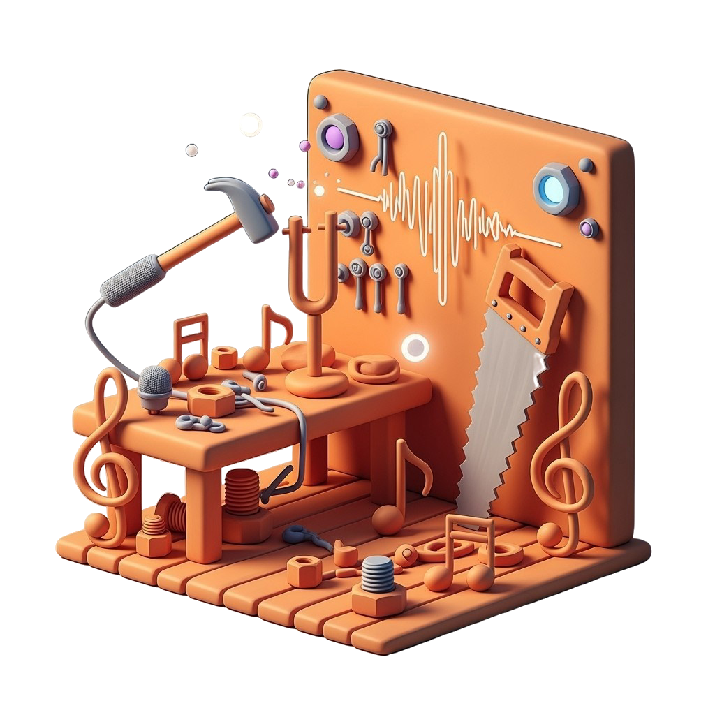 Agentur für Telefonansagen - Kreative Werkstatt mit Vintage Mikrofon 3D Illustration