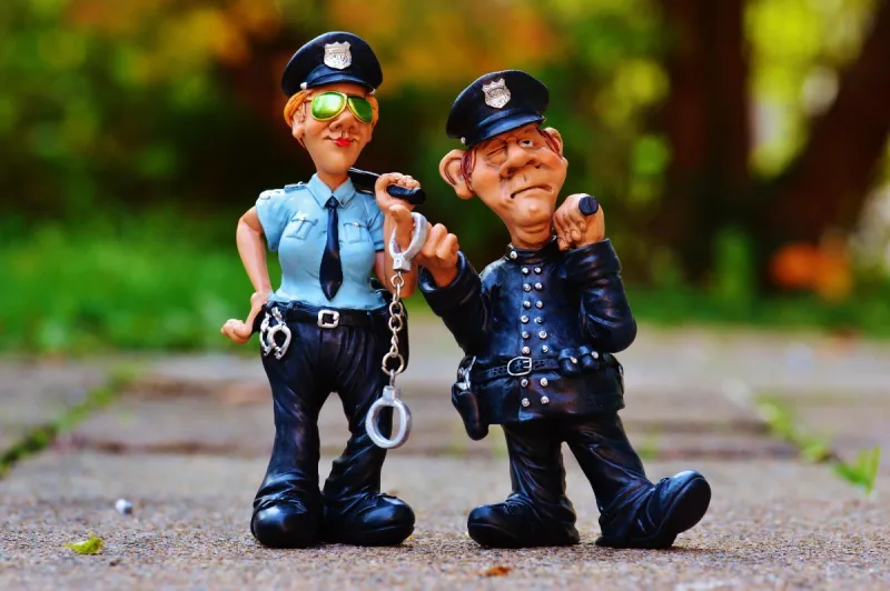 Polizei figuren handschellen